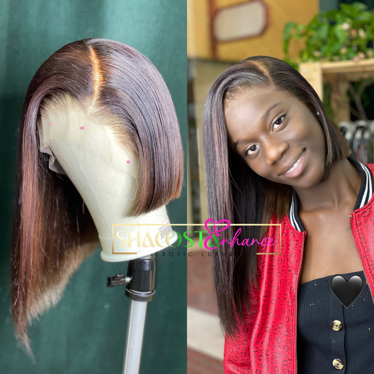 13*4 Chocolate Bob Wig
